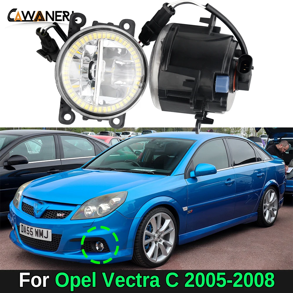 2 Pcs 30W H11 Car Front LED Fog Light Angel Eye Daylight For Vauxhall Opel Vectra C 2005 2006 2007 2008 (Only Fit OPC CRX Model)