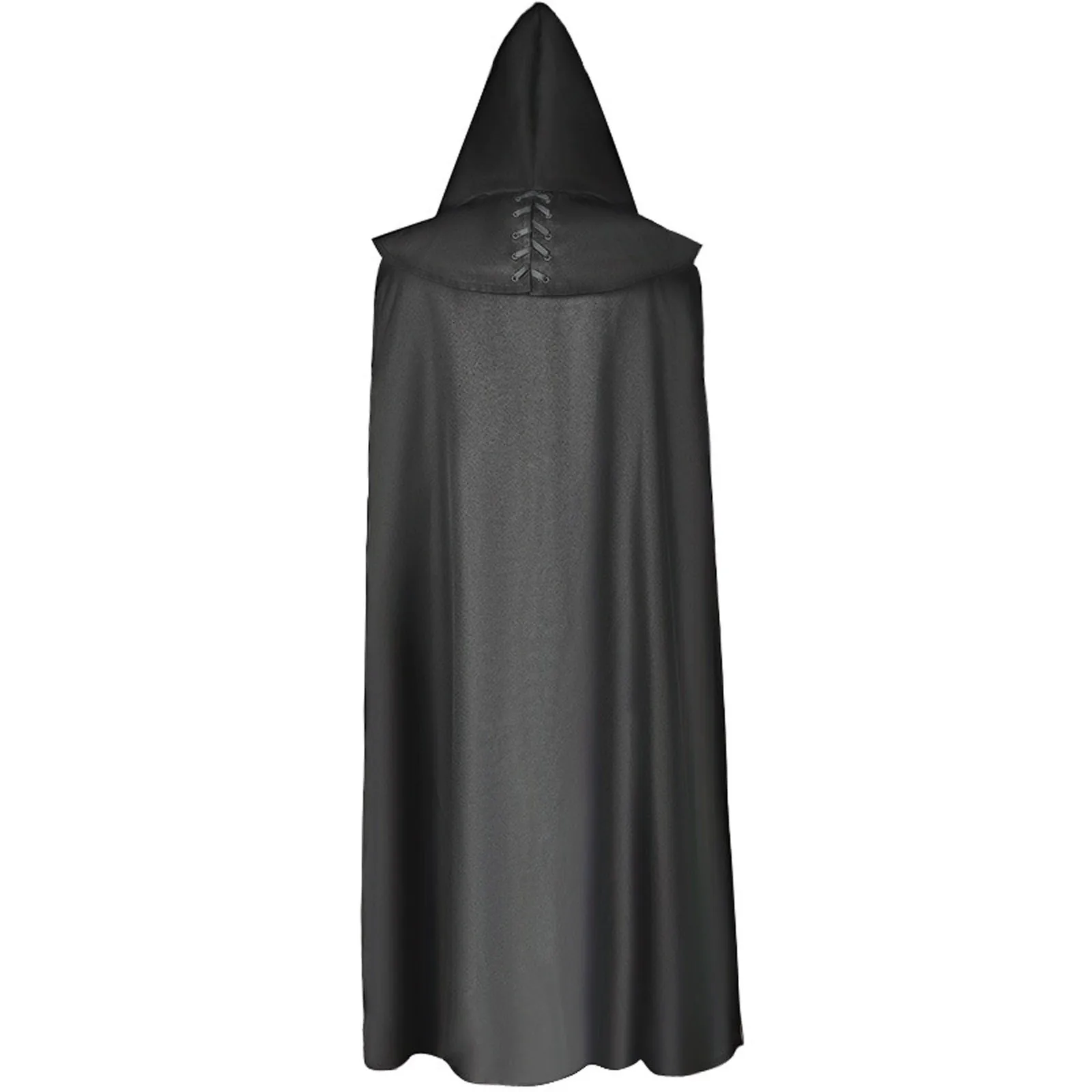 Halloween Mantel Heks Cosplay Kostuum Voor Vrouw En Mannen Cape Met Cape Duivel Mantel Effen Kleur Mantel Gothic Tovenaar Cape