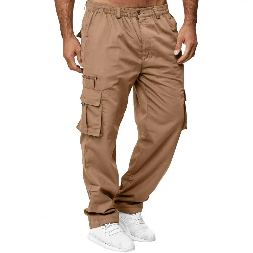 

Cargo Pants Men Casual Loose Overalls Man Multi Pockets Pants Elastic Straight Wide Trousers Male Clothing Streetwear