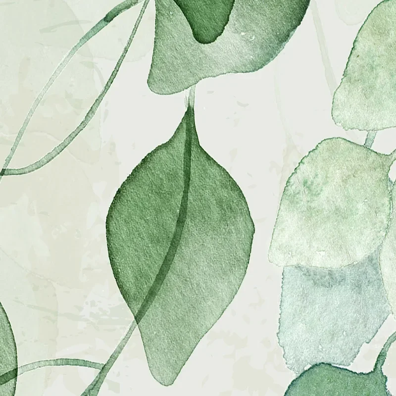 3D Wallpaper Modern Green Leaves Watercolor Hand-painted Pastoral Fresco Living Room TV Bedroom Wall Painting Papel De Parede 3D