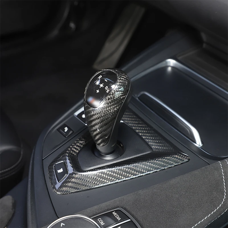 

For BMW M3 M4 F80 F82 F83 2014-2018 Real Carbon Fiber Car Interior Gear Shift Frame Cover Trim Stickers Car Accessories LHD RHD