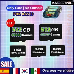 HOT 512GB 80000 Games ANBERNIC RG503 TF Card Preloaded Games for Bag Card for 256G 128G 64G Retro Handheld Game