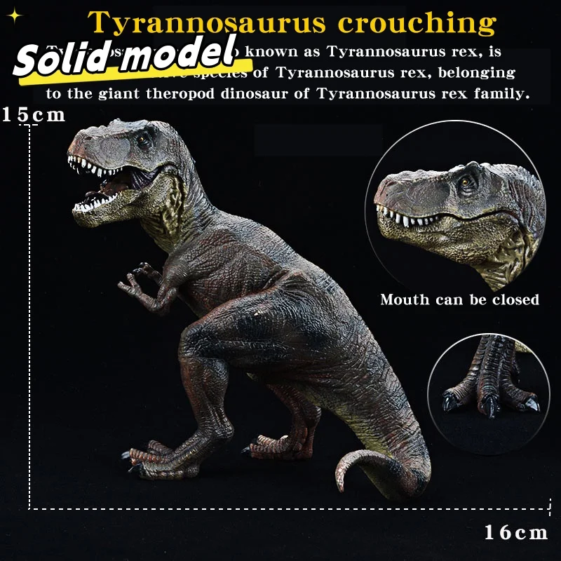 จําลอง Jurassic ไดโนเสาร์ World สัตว์ Tyrannosaurus Rex รุ่นตุ๊กตาเด็กของขวัญปริศนาของเล่น