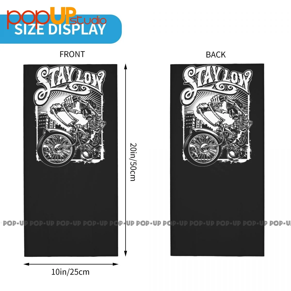 Stay Low Graffiti Biker Rider Lowrider Skeleton Skater Neck Gaiter Bandana Scarf Face Mask