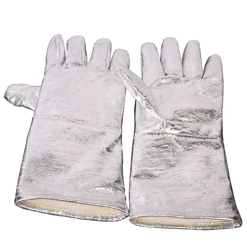 Anti-scalding Gloves Fireproof Aluminum Foil Heat Insulation Gloves Industrial Grade Oven Heat-resistant Protective Safety Glove