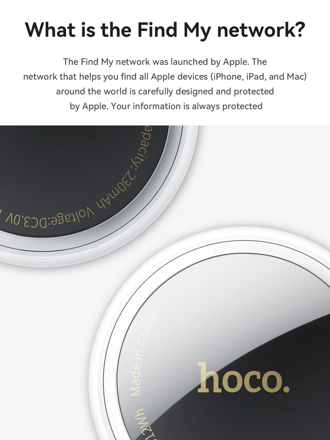 HOCO 4-teiliger Anti-Verlust-Tracker für Apple Airtag Ersatz IOS Find My Bluetooth GPS-Tracker für Gepäck und Schlüssel mit Hülle – Detail 4