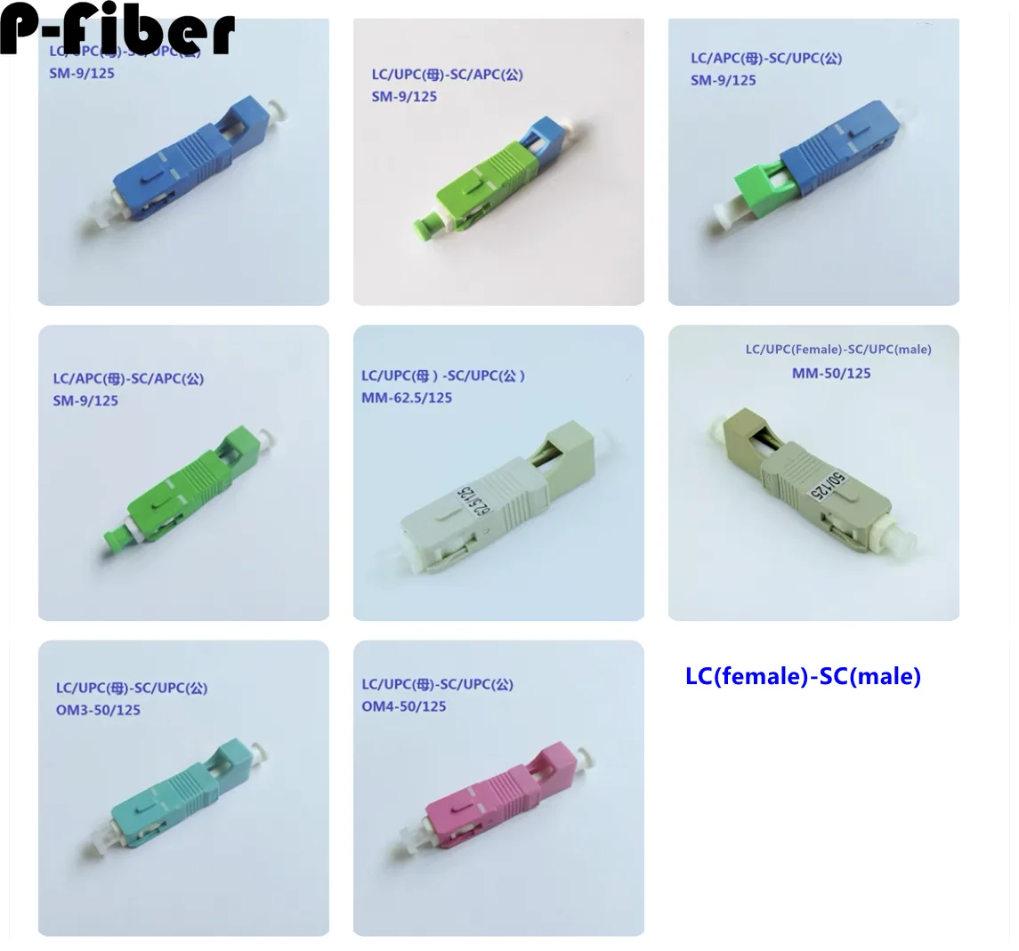 

optical fiber adapter SC-LC 10pcs hybrid flange UPC APC OM3 OM4 single mode multimode SM OM1 OM2 SCAPC male LCAPC LC-SC female