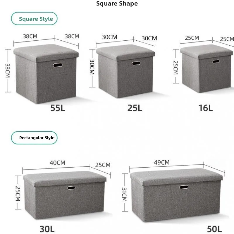 

Rectangular Storage Bench Fabric Sofa Multi-Functional oe Changing Stool Home Use Storage Box Can Be Staable