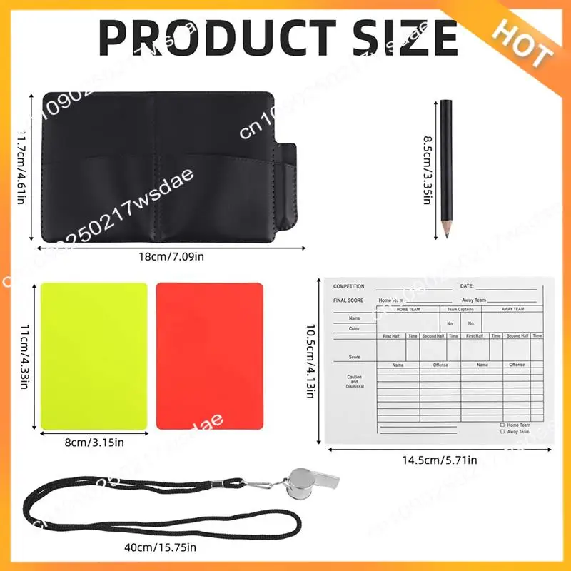 Kit de árbitro de fútbol X08A, kit de árbitro de fútbol de advertencia incluye tarjetas amarillas y rojas, silbato de sonido fuerte y nítido con cordón