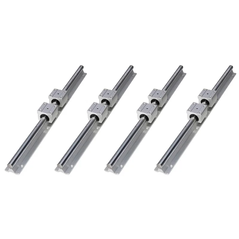 Trilhos e rolamentos lineares aa49, 4 peças de trilho de guia linear 500mm + 8 peças de rolamentos linear 12mm blocos deslizantes sbr12uu