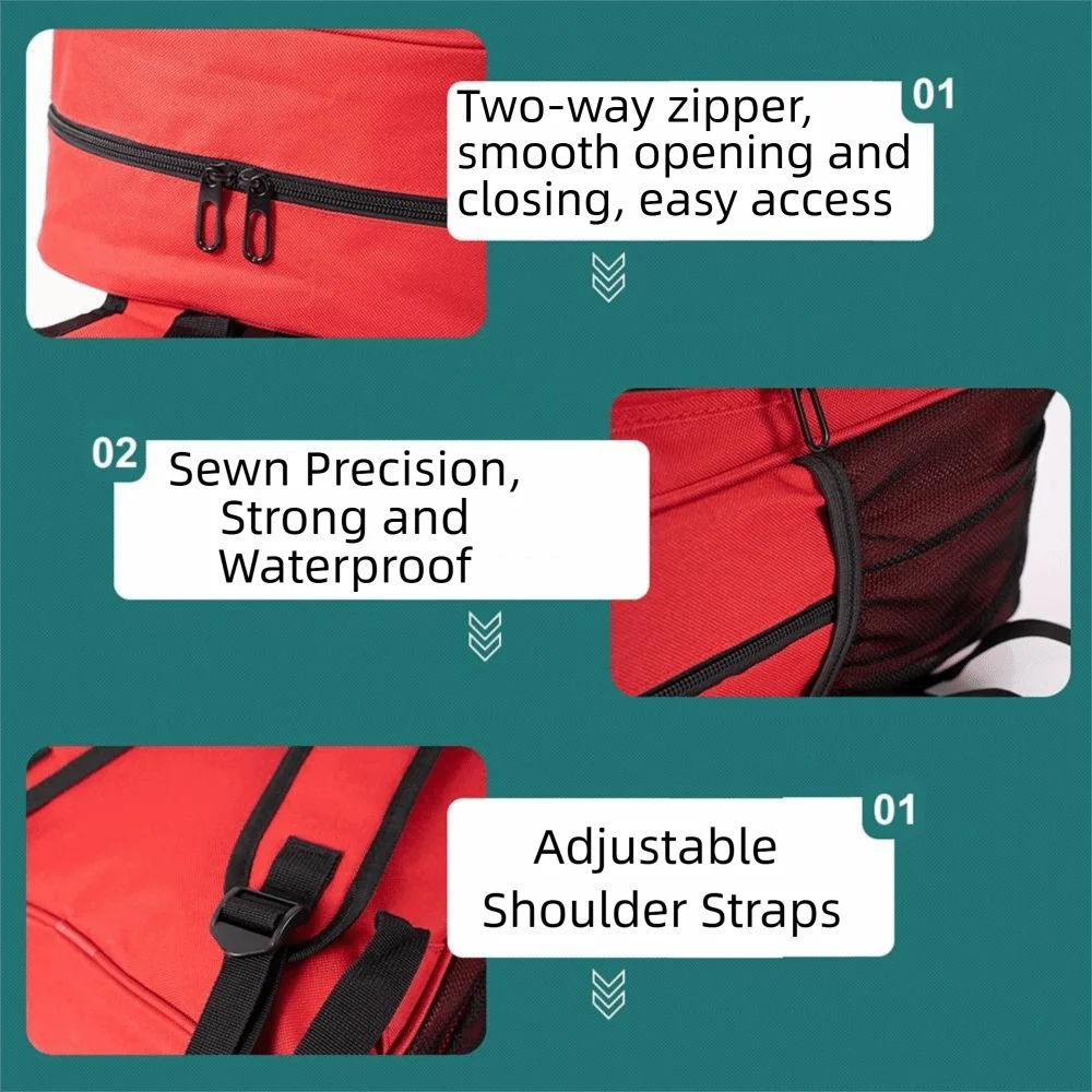 

Empty Emergency Medicine Backpack Large Capacity Red Outdoor Rescue Bags Waterproof Anti-Scratch First Responder Trauma Bags