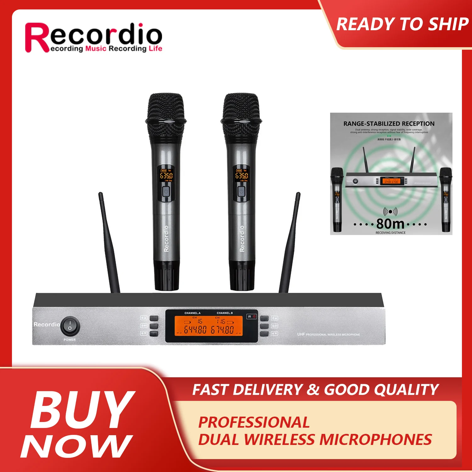 GAW-MA500 Professional Wireless UHF wireless transmitter and receiver microphone for Karaoke System