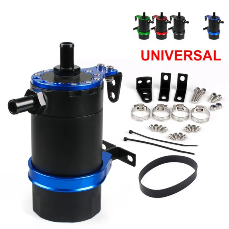 

Car Breathable Oil Catch Can Kit Oil Catch Can Resevoir Tank Kit with with Filter Plate for Car Modification