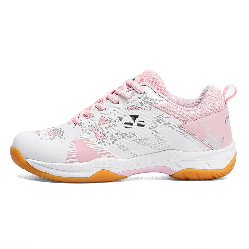 New White Pink Women Men Table Tennis Shoe for Couples Breathable Volleyball Sneakers Anti-Skid Zapatillas