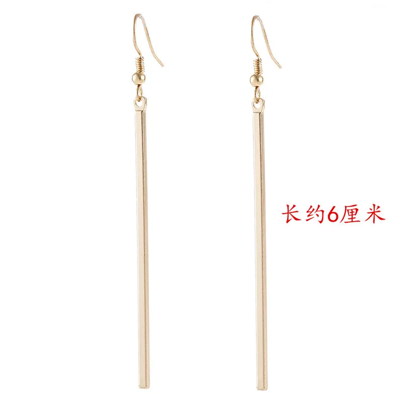 Ovxxons 1 Pair One-line Earrings Female Temperament New Long Style Show Face Thin Texture Net Celebrity Fashion Student Ear Clip