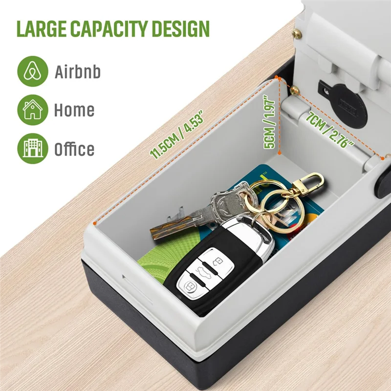 A04G-Combination Key Holder With Light Up Dials Waterproof Wall Mount Key Lock Box For Outside Sturdy Storage