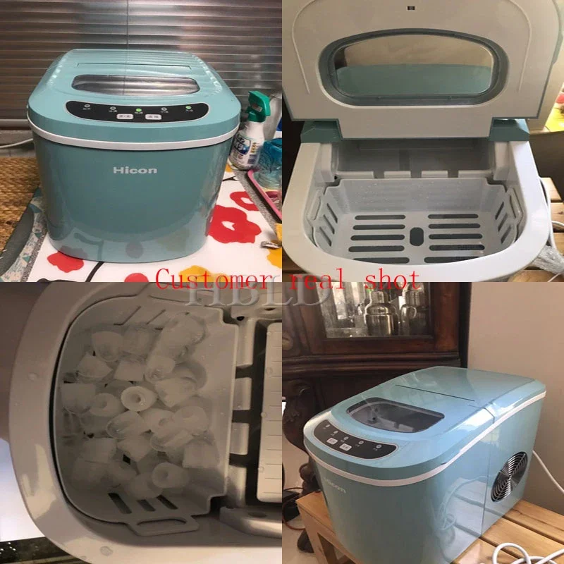 ماكينة صنع الثلج المحمولة لسطح المكتب فضية صغيرة دائرية متعددة الوظائف ماكينة تشكيل مكعبات الثلج التجارية