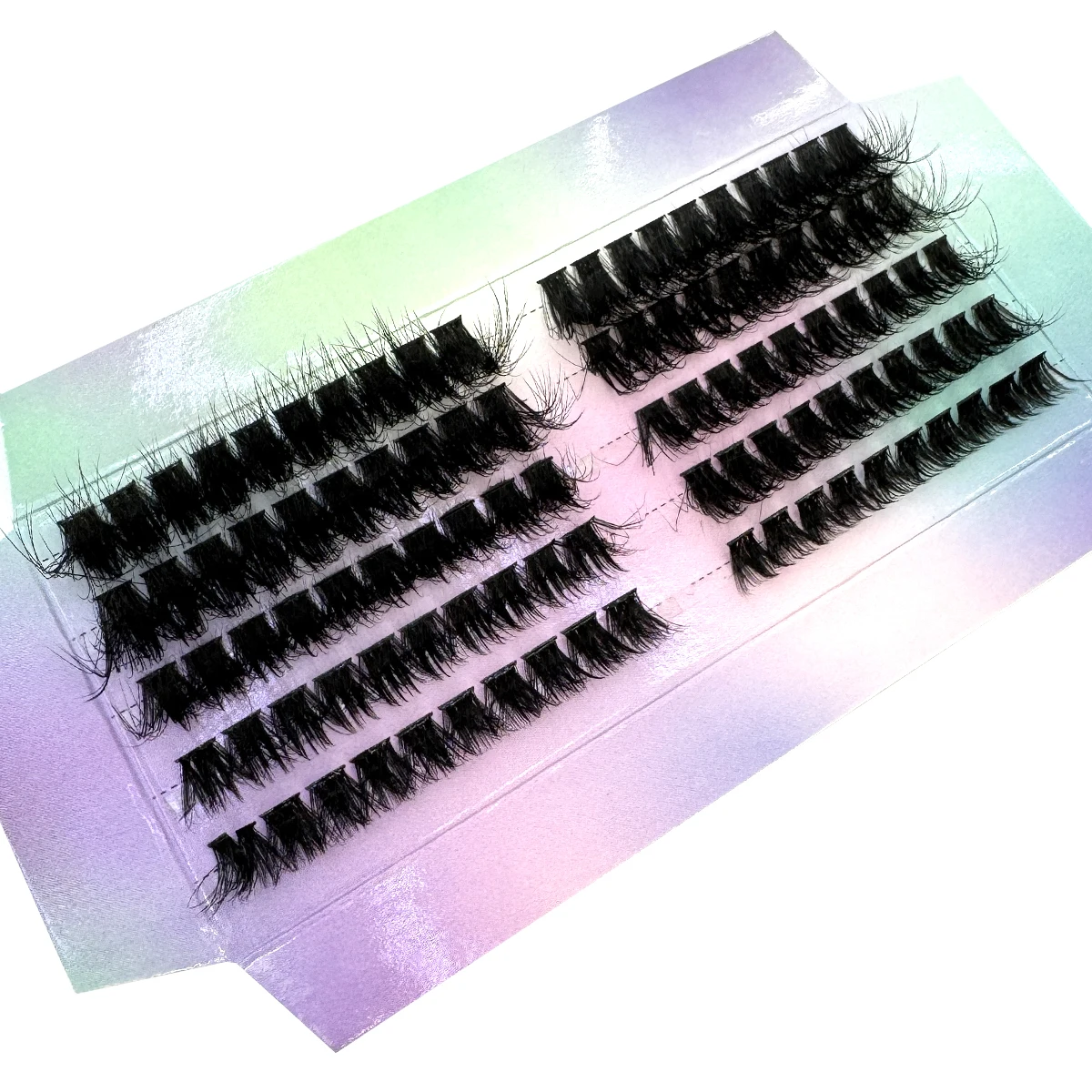 新しい 5 行 50D-120D ミックス 5D ふわふわ個別まつげクラスターエクステンションつけまつげ DIY 自宅クラスターメイクまつげツール