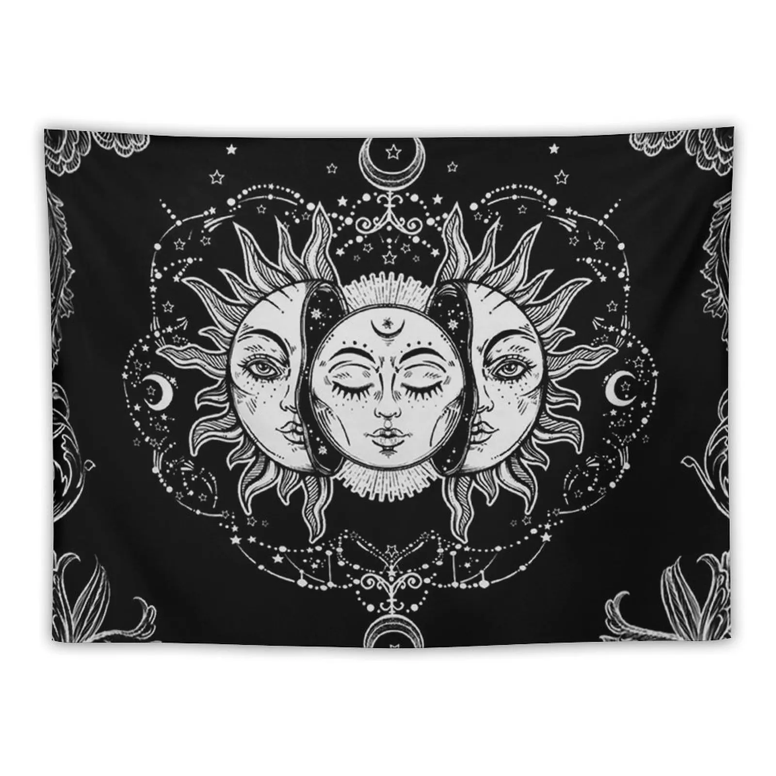 

Silver Sun And Moon Mandala Tapestry Aesthetic Room Decor House Decoration Wall Decoration Items Wall Carpet Tapestry