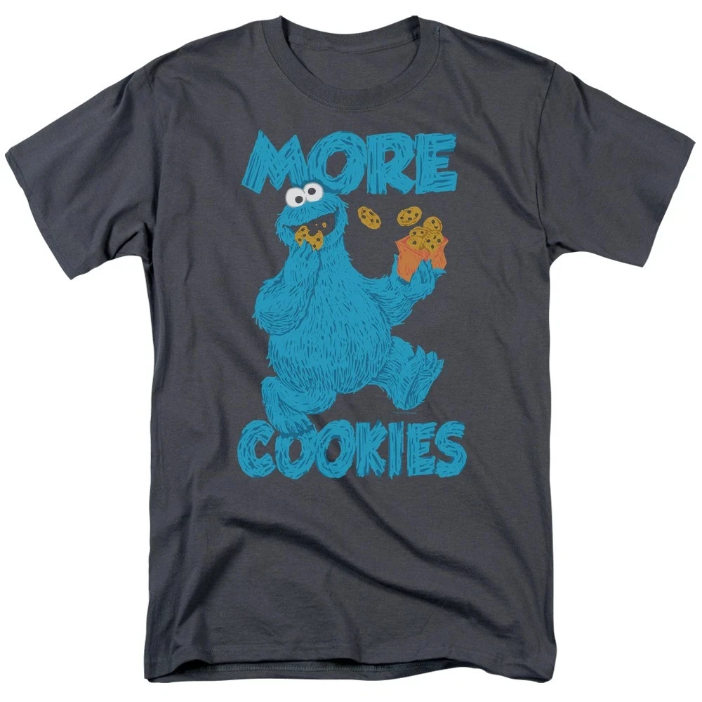 Summer Women's Sesame Street Cookie Monster T-shirt  Streetwear Oversized Loose Casual Short Sleeve Suitable for All Seasons