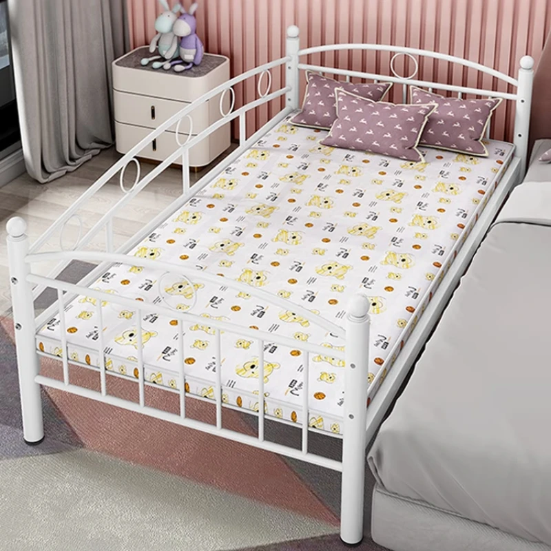 Iron art  bed with guardrail, single small bed,  princess bed, widened and spliced side bed, king bed