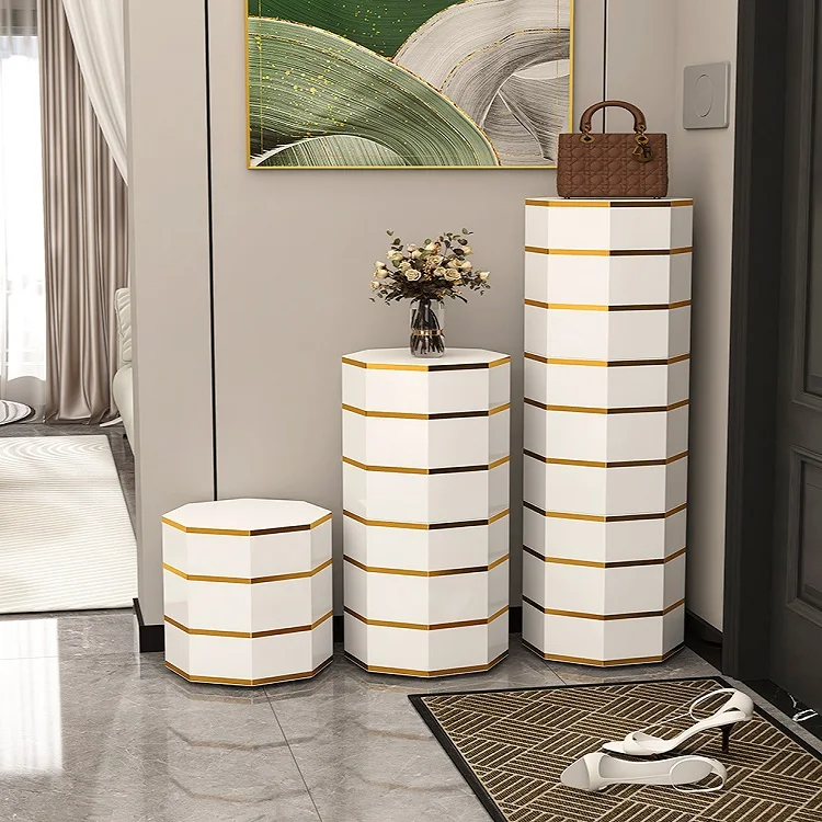 Modern metal steel shoe rack storage device intelligent rotating shoe cabinet living room hotel apartment