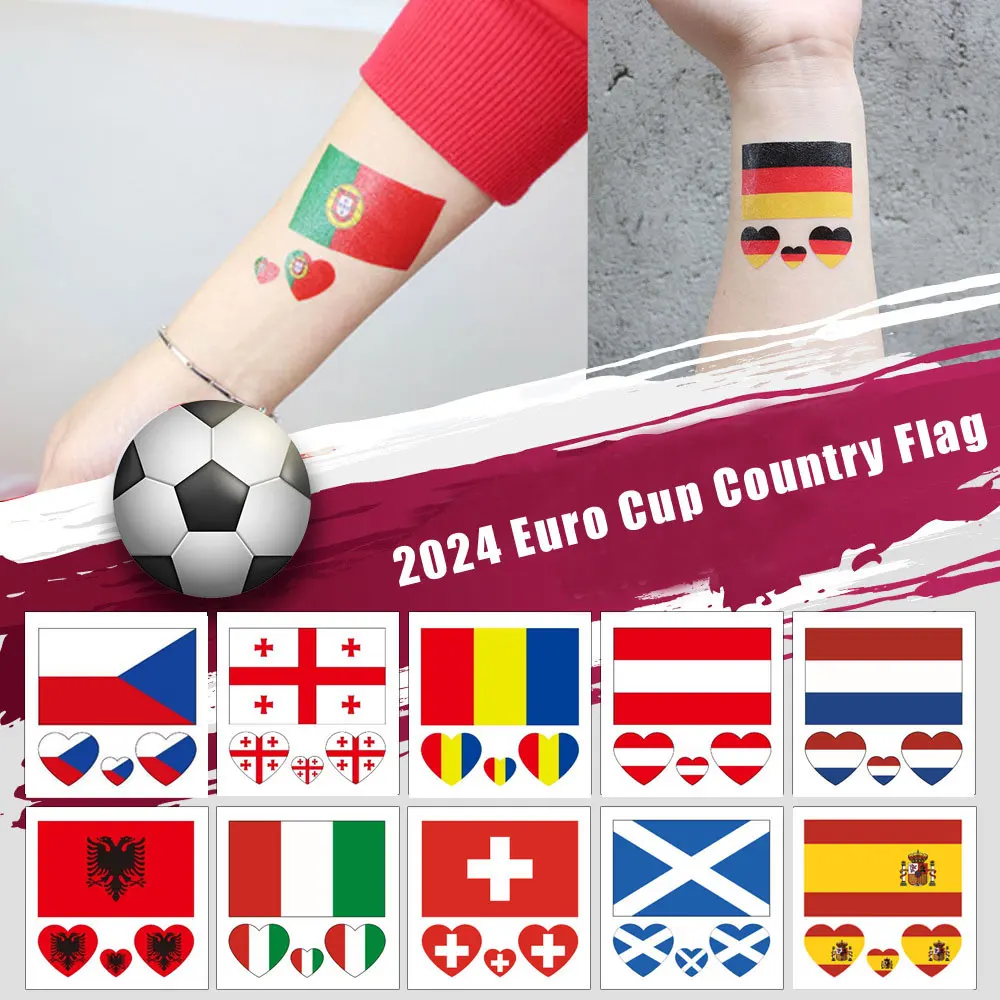 1Pc Europe Flag Face Stickers Germany France Belgium England Scotland Netherlands Sweden National Flags 2024 Decor Stickers