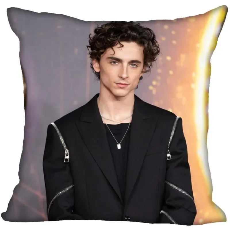 Custom Timothee Chalamet Pillow Cover Bedroom Home Decorative Pillowcase Square Zipper Pillow Cases Fabric Eco-Friendly 1228