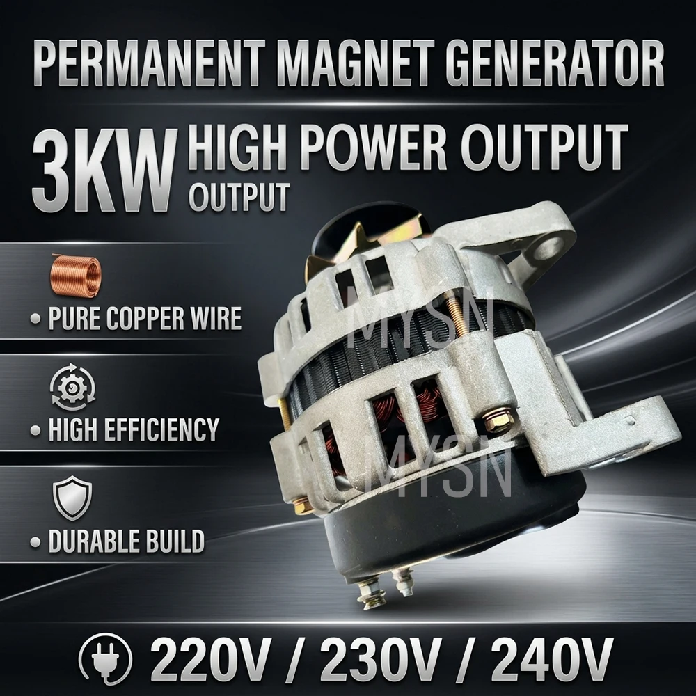 1500W Free Energy 3KW 2KW Brushless Generator Constant Voltage AC 220V 230V High Power Household Alternators for DIY Outdoor Use