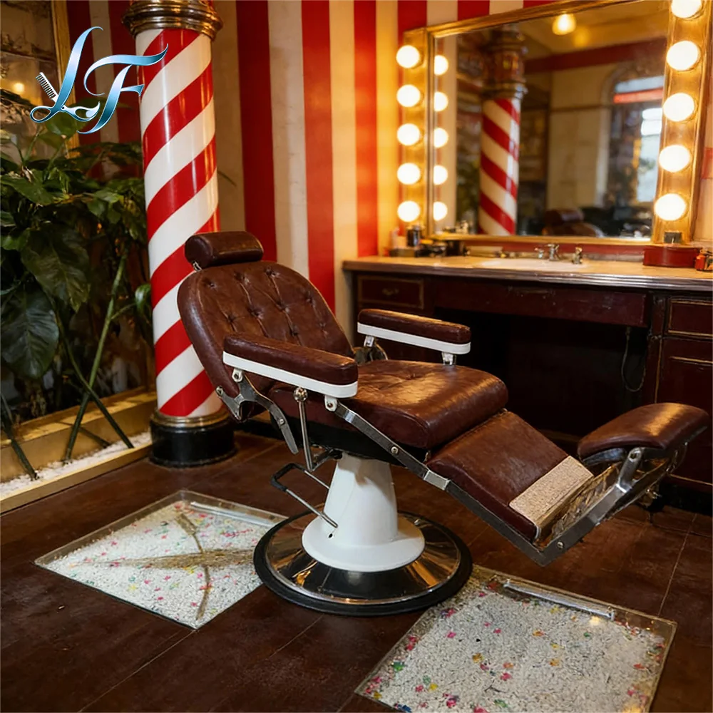 Modern Hair Salon Furniture Hydraulic Styling Barber Chair Built With Sturdy Metal Pump For Barbershop Use
