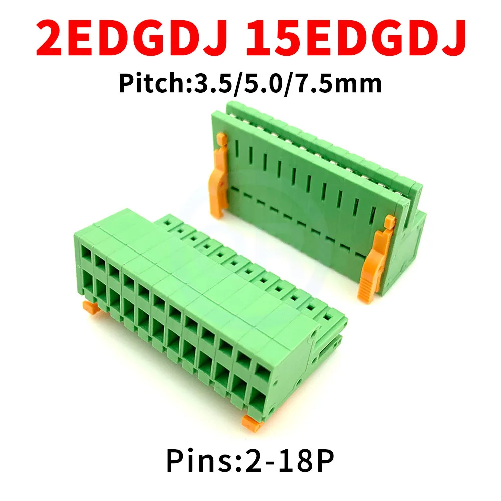 10 Pcs 3.5/5.0/7.5mm Phoenix Terminal Plug-In PCB Terminal Block Splice KF 2EDGDJ 15EDGDJ 2-18Pin