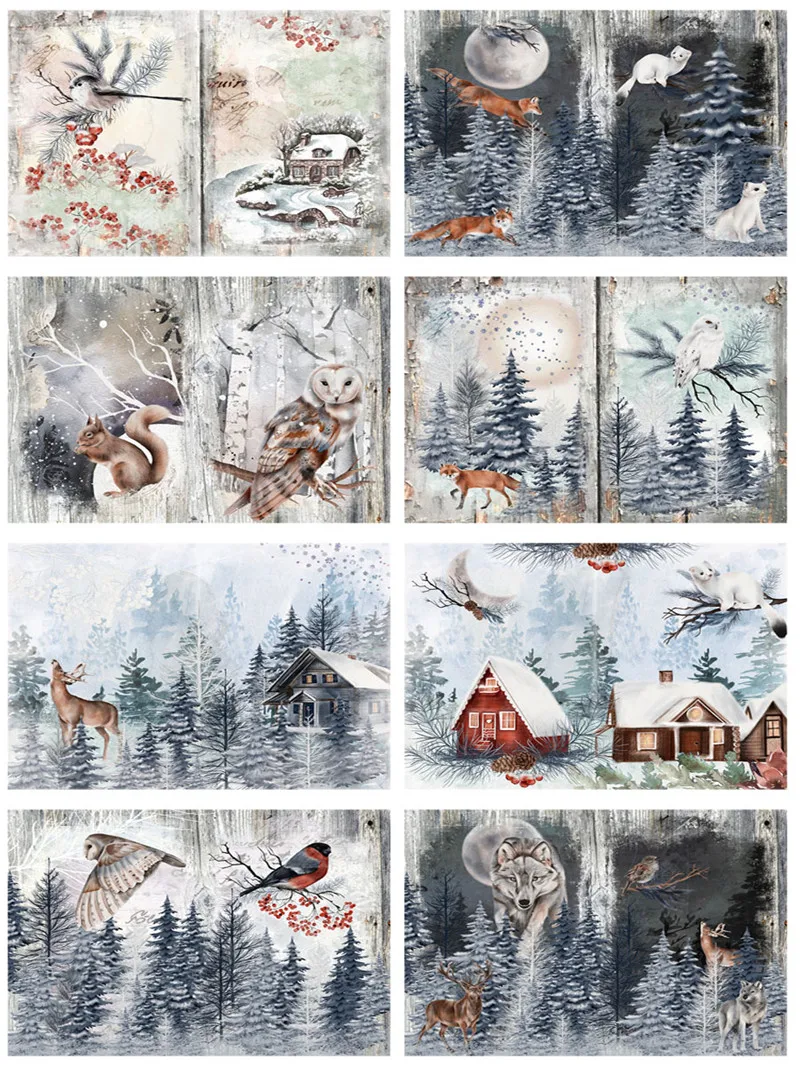 Winter Forest Stickers Crafts And Scrapbooking stickers kids toys book Decorative sticker DIY Stationery