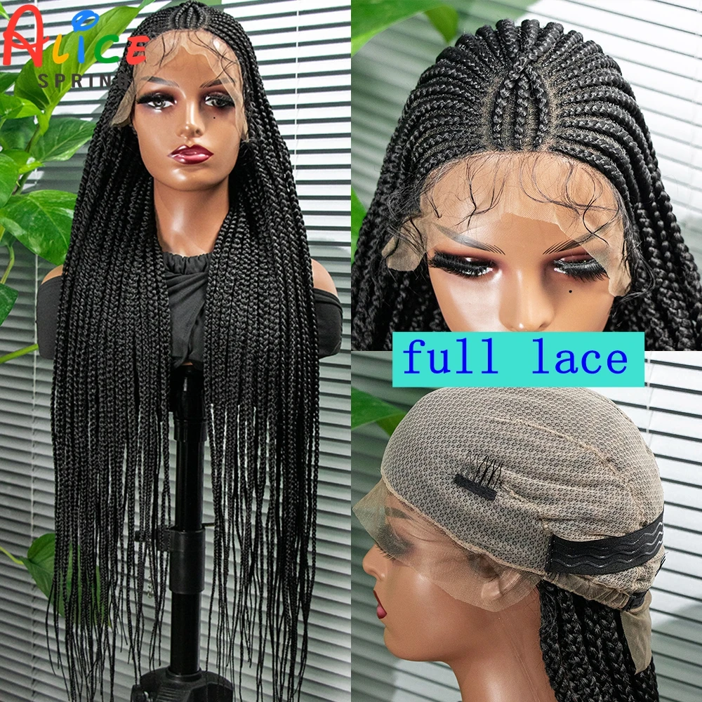 

34 Inch Synthetic Full Lace Braided Wigs Crochet Braids Hair Wigs for Black Women Long Colored Lace Braided Wigs with Baby Hair