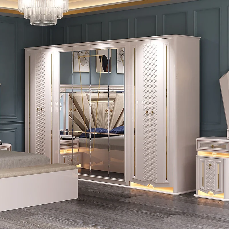 A Turkish Ensemble De Meubles De Chambre a Coucher Double Wooden King Size Bed Home MDF Modern Luxury Full Bedroom Furniture Set - view 4