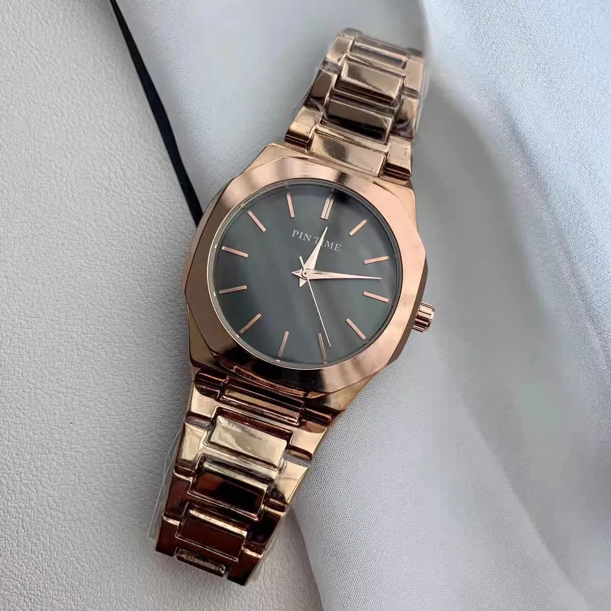 Роскошные уникальные мужские часы из легированной стали и кварцевые часы с простым линейным циферблатом, деловые мужские часы для вечеринок, модные мужские часы