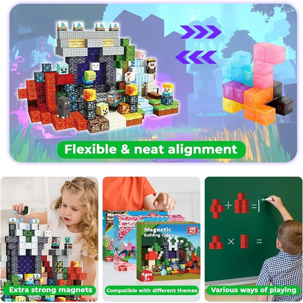 Magnetische Bausteine für 4–8 Jahre – STEM-Spielzeug für Jungen und Mädchen, Montessori-inspiriert, sensorisches Spiel, ideal für Geschenke