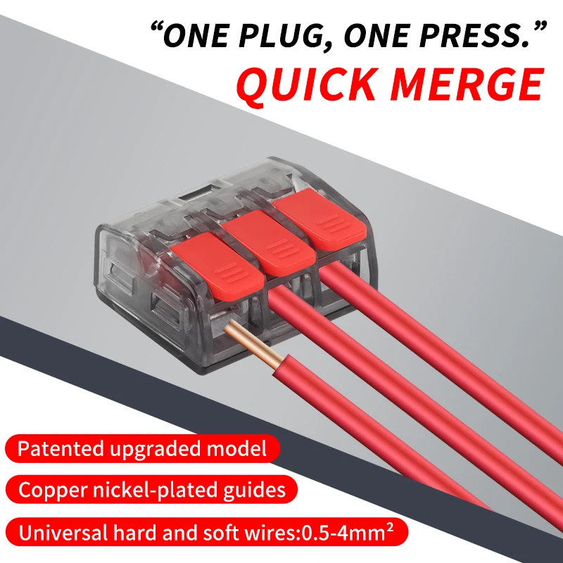 

CMK63 10Pcs Lever Wire Quick Connectors 2-5 Ports Clamp Electrical Cable Home Led Light Assortment Uni Terminal Block 34-11AWG