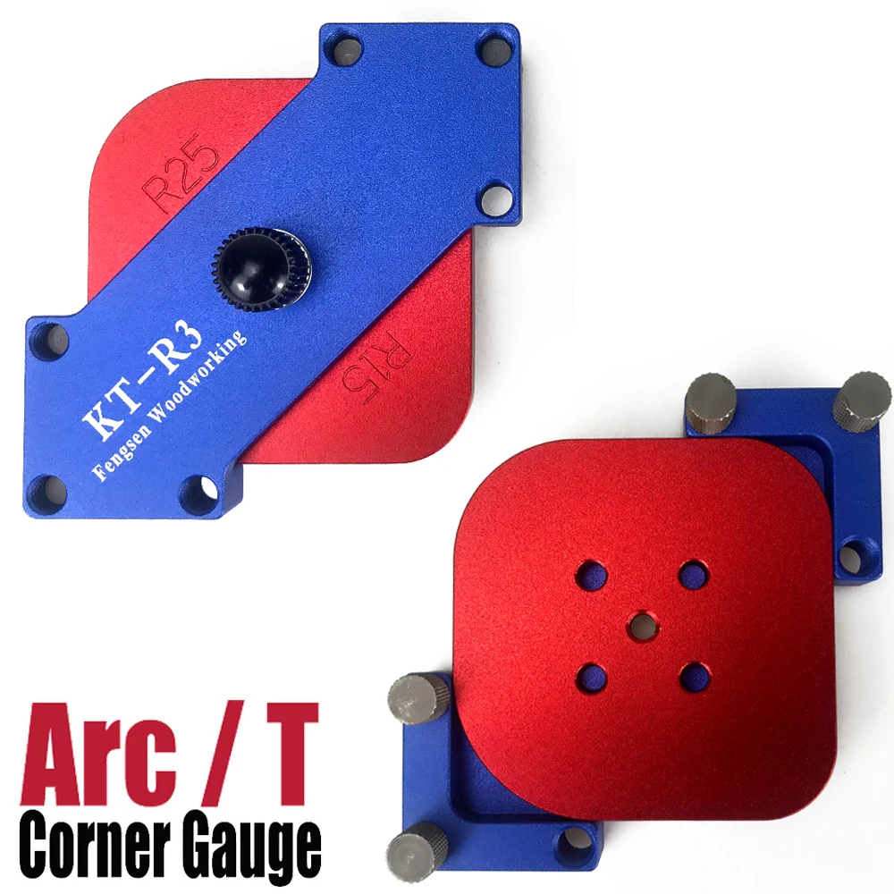 Новый профессиональный набор угловых приспособлений для радиуса, шаблон для обрезки из алюминиевого сплава для деревообрабатывающего фрезерного станка, филе и направляющая под углом 90 градусов