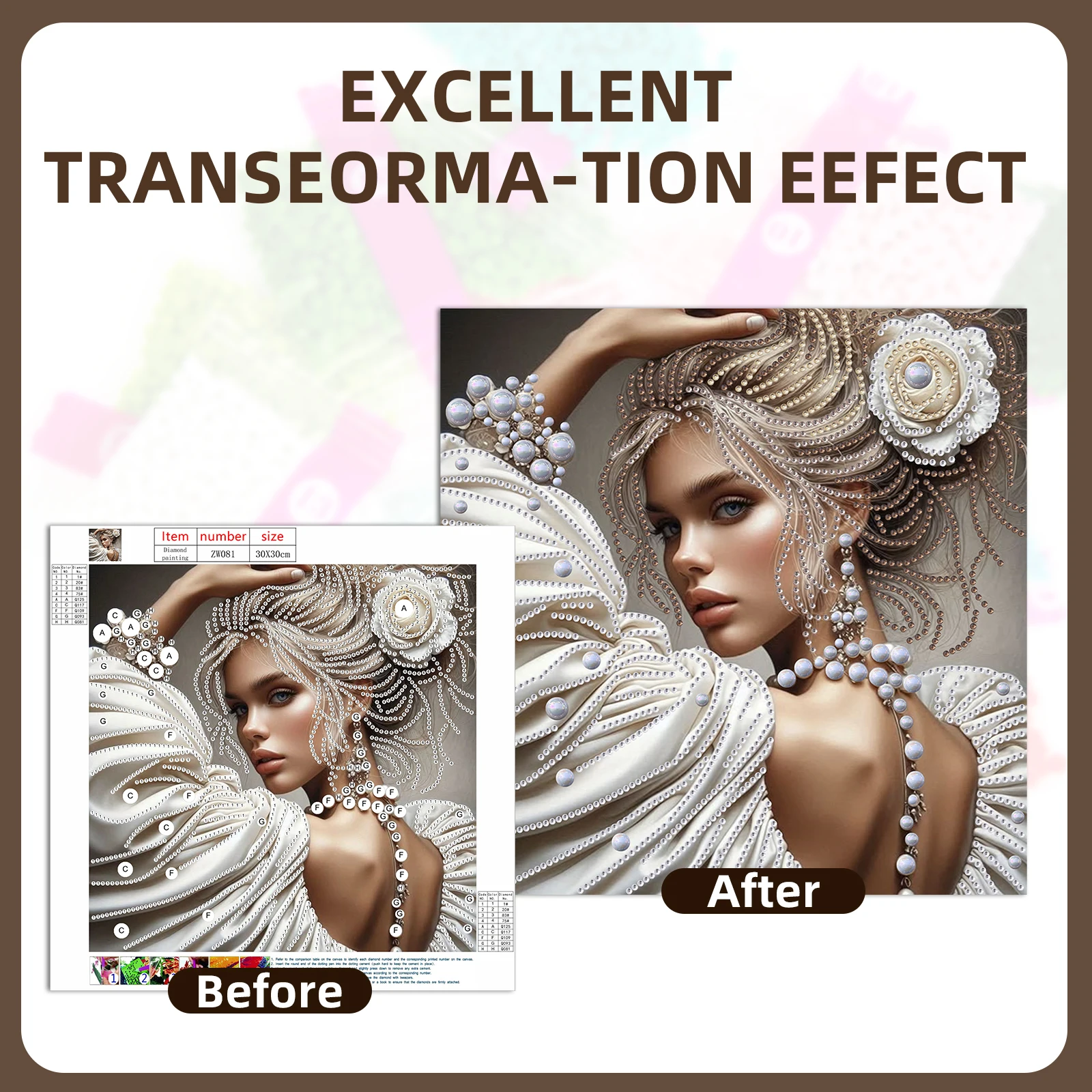 Beauty Special Shaped DIY Partial Drill Diamond Painting Kits for Adults Beginners Home Decor Diamonds Paintings Gem Art 30x30cm