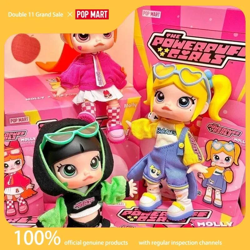

100% Genuine POP MART Molly Powerpuff Girls Series Articulated Variable Motion Figure Trendy Blind Box Toy Girls Surprise Gift