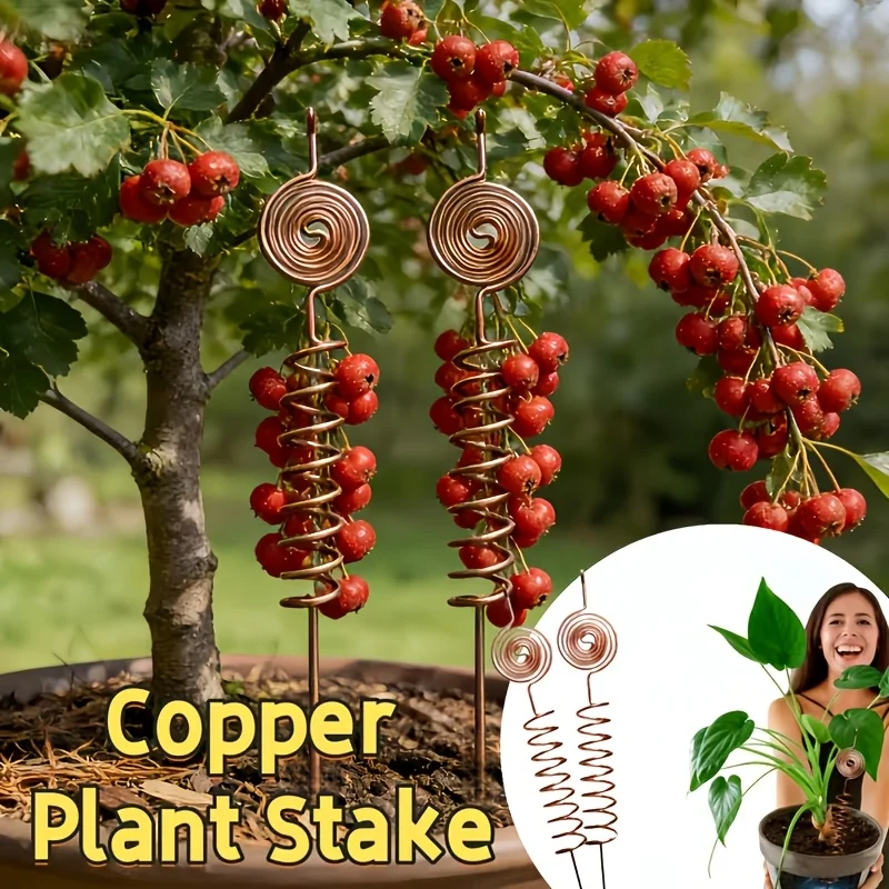 Premium Electroplated Copper Garden Antenna Kit, Copper Plant Stand - Sturdy and Durable Garden Stand with Antenna Coil Design
