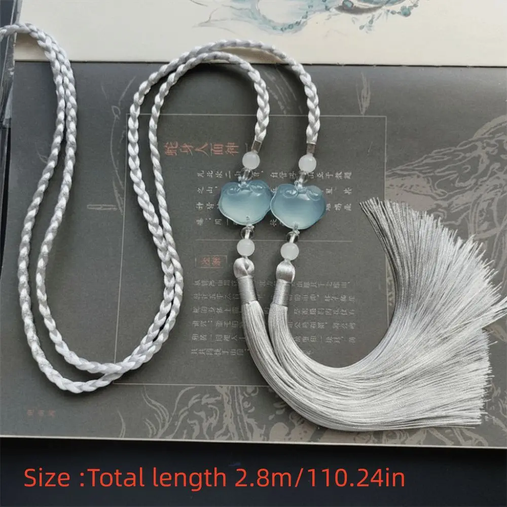 Einfacher Hanfu Palastgürtel mit Rundhalsausschnitt, traditionelles chinesisches Kostümzubehör, Quastenanhänger-Gürtel im kulturellen Stil, grün – Detail 1