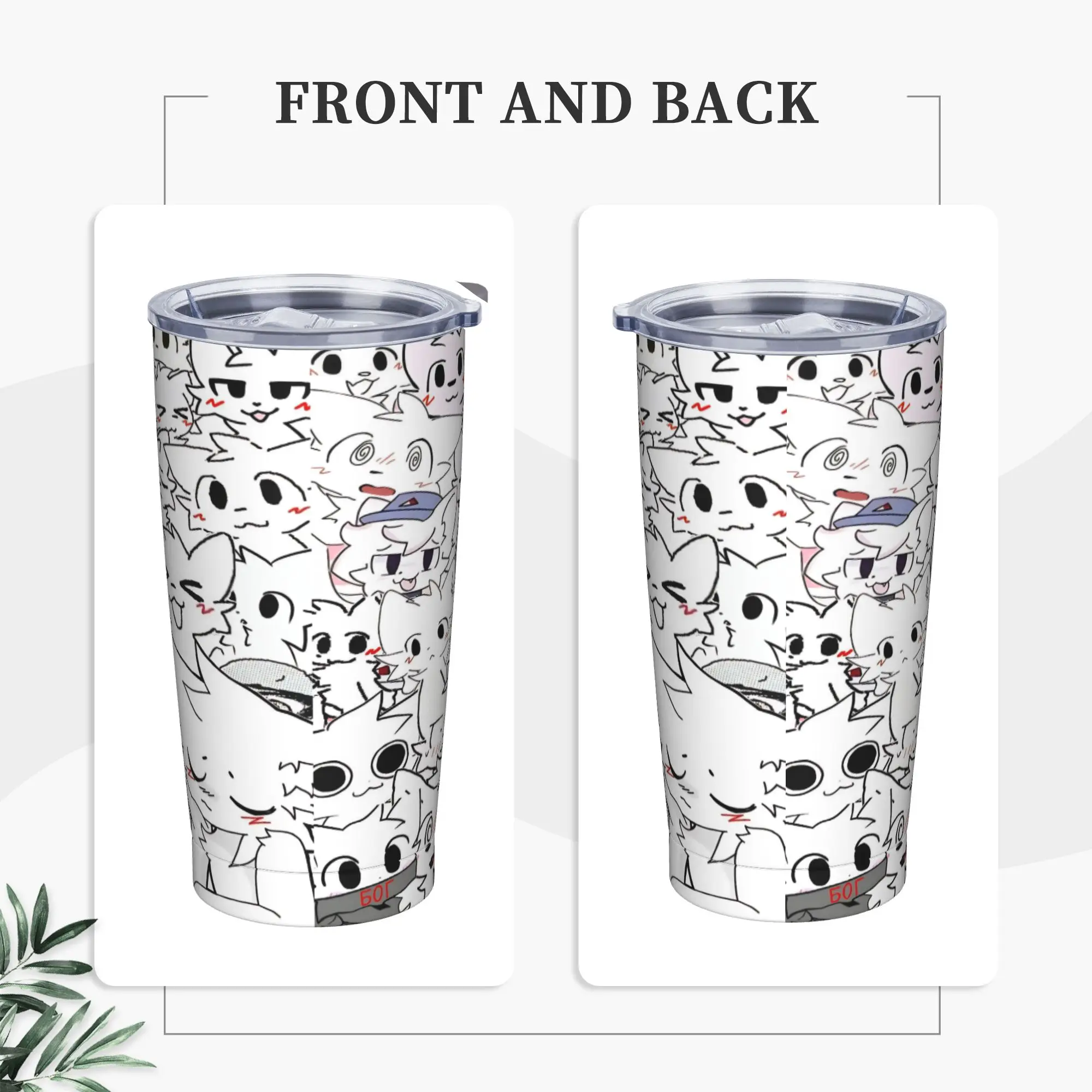 Boykissers Silly Cat Tumbler Vacuum Insulated Music Game Thermal Cup Stainless Steel Double Wall Mugs Hot Cold Drink, 20oz