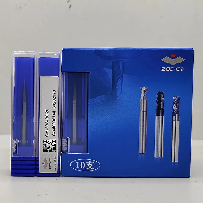 

GM-2BS-R0.20 ZCC.CT GM-2BS 2 edge straight shank micro ball end mill 2 Flutes Ball End Mill Φ0.40R0.20*4*0.6*50 2T Ball End Mill