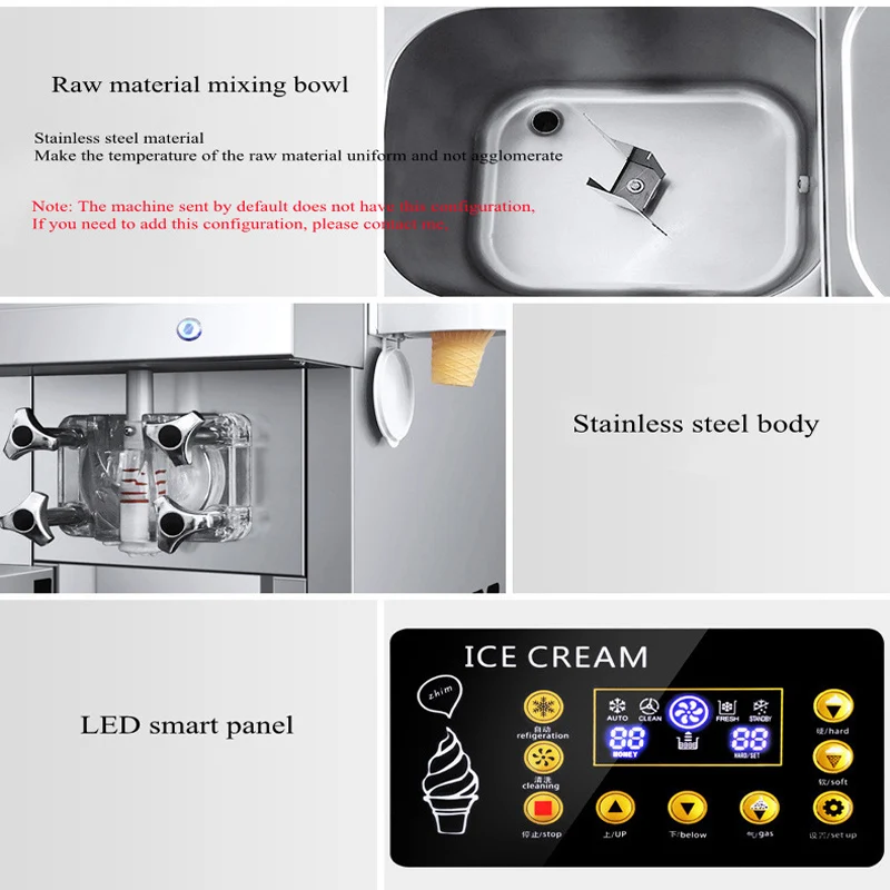 Popular Countertop single flavor soft serve ice cream machine Coffee shop Bar yogurt soft ice cream machine Fully automatic