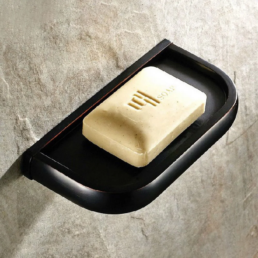 Bathroom Accessory Black Oil Rubbed Brass Square Shape Wall Mounted Bathroom Soap Dish Holder mba194