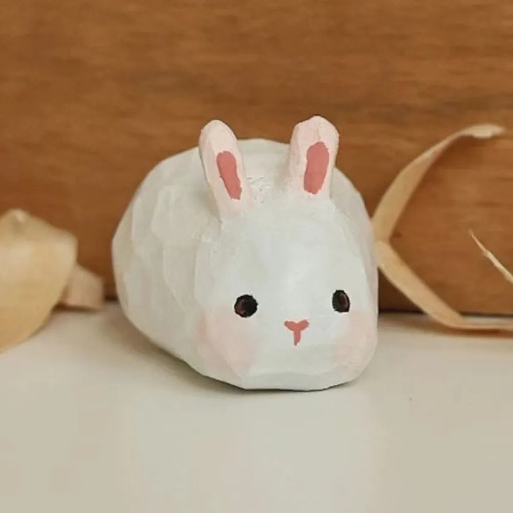 هدايا صغيرة نحت خشبي القط زخرفة الكلب الحرف الحيوانات زخرفة لطيف الأغنام أرنب صغير نموذج ألعاب أطفال