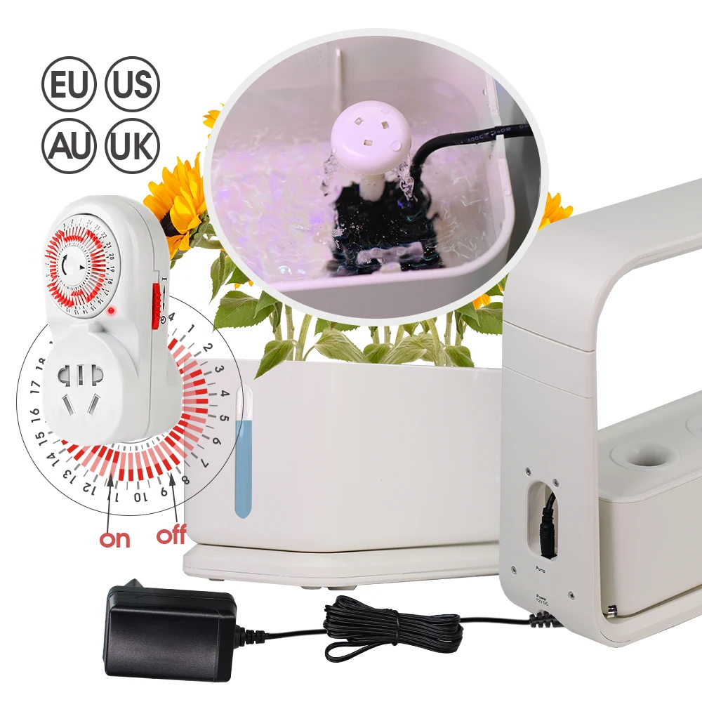 3-Pod 1.2L Indoor Desk Hydroponics System Flowers Plant Tomato Vegetable Smart Growth Box with Grow Light Air Pump Recirculated