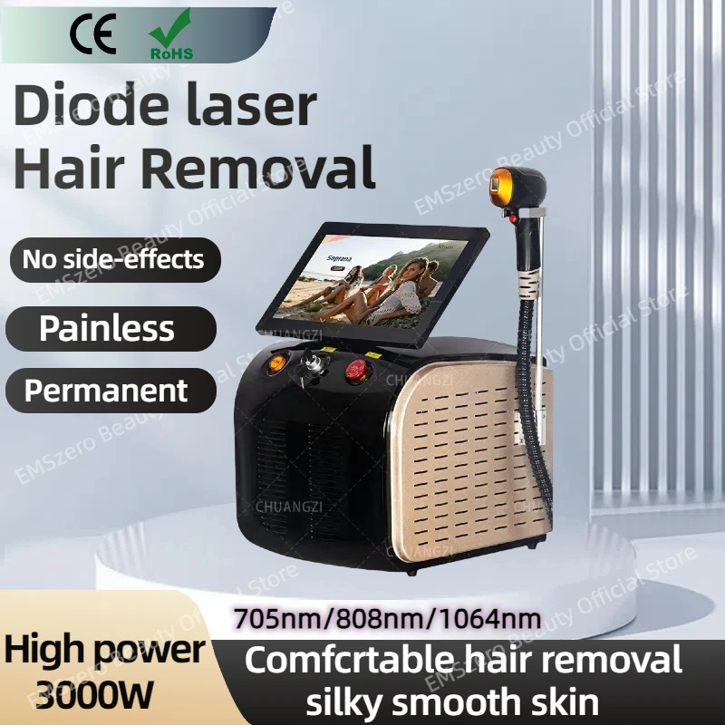 

portable laser body painless hair removal machine, equipped with 4 waves of IPL professional diode ice titanium 808 755 Ale