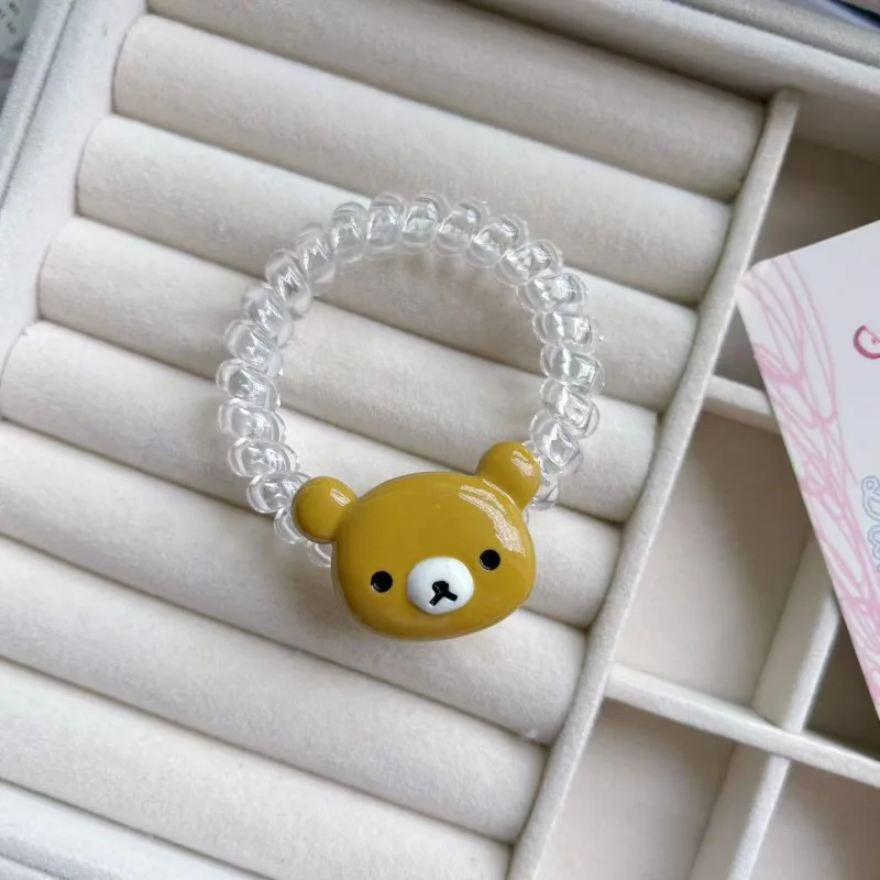 Lucu ‌ Rilakkuma ‌   Lingkaran Rambut Sederhana Kreatif Saluran Telepon Lingkaran Rambut Kartun Gadis Aksesoris Rambut Anak Gadis Hadiah Natal